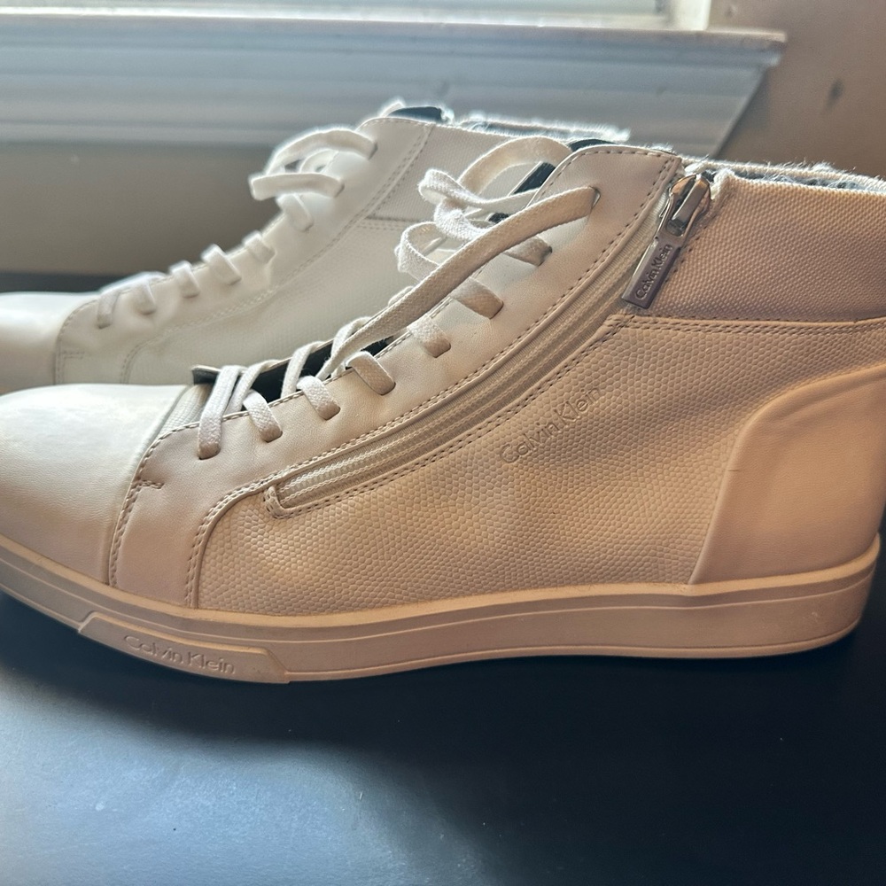 Calvin Klein Cream High-Top Sneakers